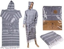 Bathrobe after shower Hammam gray size L