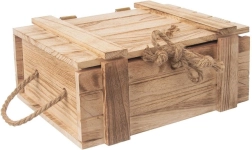 Caisse de rangement en bois avec couvercle 30 × 21 × 12 cm