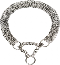 Heavy-duty metal slip collar with triple chain 45 cm