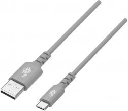 USB–USB‑C silikonski kabel 2 m, siv, hitro polnjenje