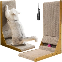 Corner cat scratcher with ball