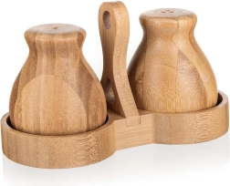 Bamboe zout- en peperstrooier met houder BRILLANTE Bamboo