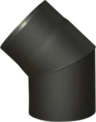 Røgrørsknæ 180 mm 45° sort, tykkelse 1,5 mm