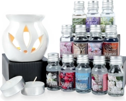 Aroma lamp with fragrance oils – 15-piece gift set