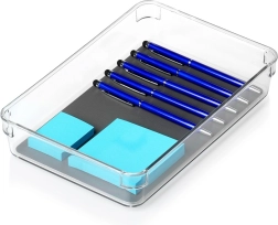 Organizzatore contenitore in plastica GREY 24 × 16 × 4,5 cm