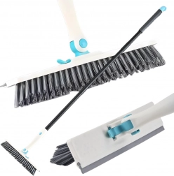 2-in-1 floor brush with squeegee and adjustable handle