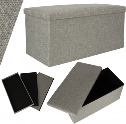 Pouf pieghevole contenitore grigio 76x38x38 cm