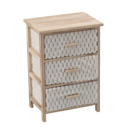 Kommode mit 3 Stoffschubladen 40 × 29 × 58 cm