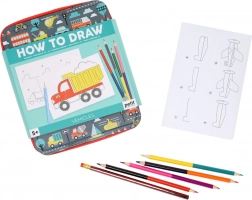 Petit Collage how to draw vehicles – creative kit for kids