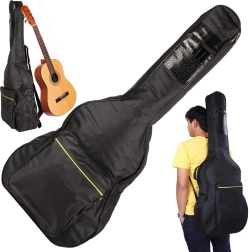 Acoustic Guitar Case with Pockets and Supports