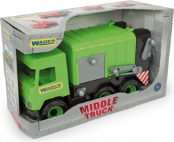Camion della spazzatura verde WADER Middle Truck, 42 cm, in scatola