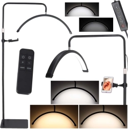 Lampada cosmetica LED ad arco 36 W con temperatura regolabile e stativo