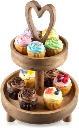 Dvokatna drvena etažerica MANGO 42 cm