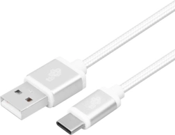 Kabel USB-A na USB-C 2 m, srebrno pleten