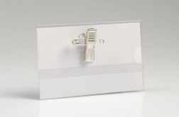 Étiquette avec clip et épingle