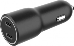 Biloplader med 2x USB-C PD 40W sort