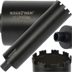 Couronne diamantée BIGSTREN 112 × 460 mm, filetage 1.1/4 UNC