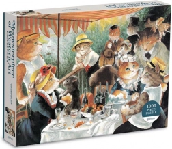 Puzzle Galison Colazione dei canottieri con gatti 1000 pezzi