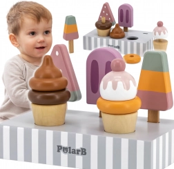 VIGA PolarB wooden ice lollies on a stand – set of 5 pcs