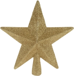 Étoile dorée incassable pour sommet de sapin de Noël 19 cm