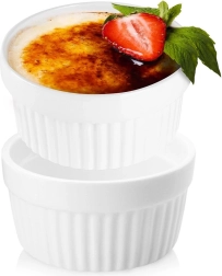 Cocottes en céramique blanches 9,5 cm, 170 ml – lot de 2 pièces