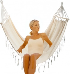 Kerti boho függőágy két személynek 200 × 150 cm rojtokkal