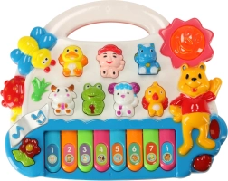 Interactive kids' piano with animal sounds