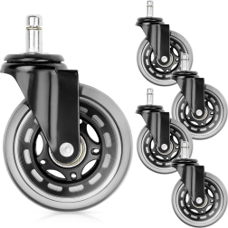 Uredsko gumeno kotačiće 75 mm, čep 10 mm, set 5 kom