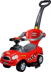 Cavalcabile 3 in 1 per bambini con asta di guida e suoni – rosso