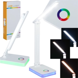 Lampe de bureau LED pliable avec commande tactile et rétroéclairage RGB, USB