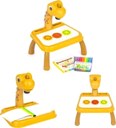 Projecteur de dessin à motif dinosaure, 12 feutres et 24 modèles