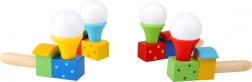 small foot wooden blowing ball train game