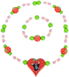 Detoa necklace and bracelet Little Mole and strawberries