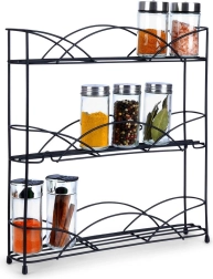 Portaspezie metallico a tre ripiani 33,5 × 6,5 × 33,5 cm