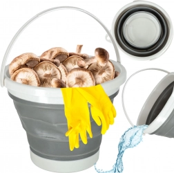 Secchio in silicone pieghevole 10 L grigio