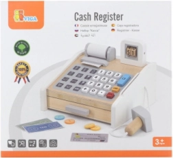 VIGA houten kassa grijs-wit