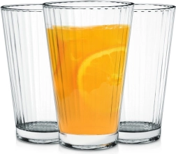 Set of Glasses 270 ml, 3 pcs – Ribbed Tall Glasses