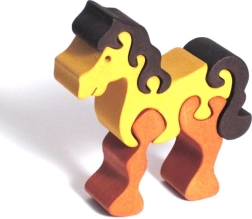 Puzzle ad incastro in legno Fauna cavallo marrone