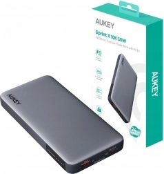 power bank aukey sprint x 10k 30w, 10000 mah con pd 3.0 e qc 3.0