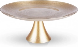 Steklen zlat stojalo za torto na nogi 28 cm