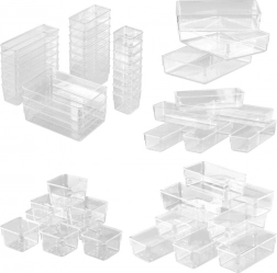 Set of Acrylic Drawer Organizers, 4 Sizes, 25 Pieces