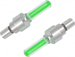 Illuminated valve caps – green, set of 2 pcs