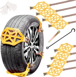 Skridsikre sneovertræk til dæk – sæt med 8 stk.