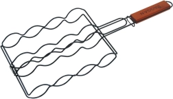 Locking non-stick grilling basket for sausages, 50 × 19 cm