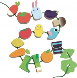 provlačilica vrt vilac – drvena igračka za nizanje za razvoj fine motorike