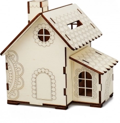 Kúzlo dreva drewniana skarbonka chatka ze świeczką