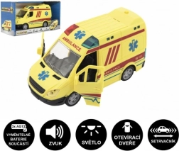 Plastic Ambulance met Geluid en Licht op Travaan 20 cm
