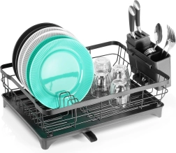 Metal dish rack, black 48 × 32.5 × 18.5 cm