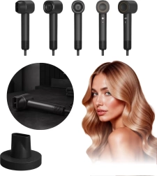 Asciugacapelli multifunzione 5 in 1 con ionizzazione, nero