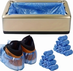Automatische dispenser voor schoenovertrekken + 20 zakjes